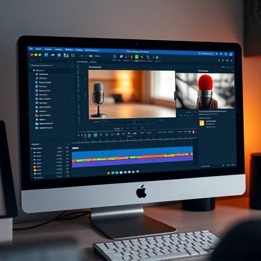 Podcast redigerings software på en computerskærm