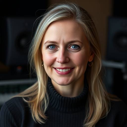 Portræt af Astrid Nielsen, medstifter og lydtekniker hos Lydstudiet Kreativitet.